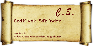 Czövek Sándor névjegykártya