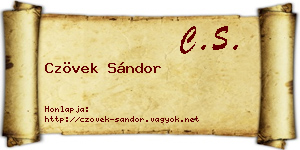 Czövek Sándor névjegykártya