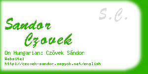 sandor czovek business card